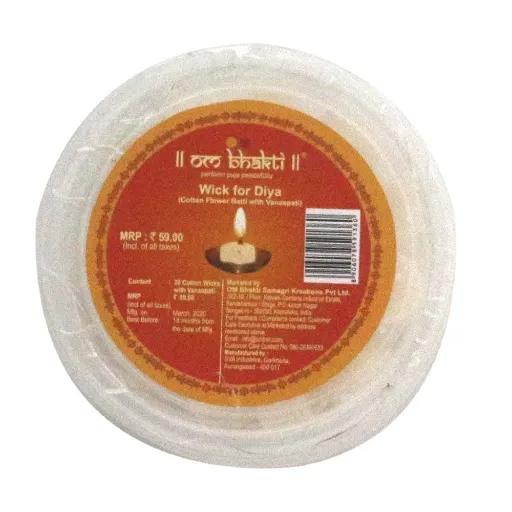 Om Bhakti Wick For Diya Ghee Cotton Wicks Small