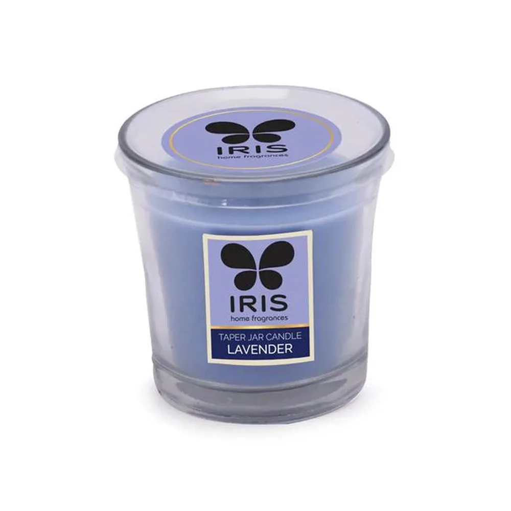 Iris Shot Glass Candle | Lavender Fragrance | 40g | 8-Hour Burn Time | Blue-Coloured Wax | IFRA Certified | Non-Toxic & Safe | Decorative Glass Container|Home Decor