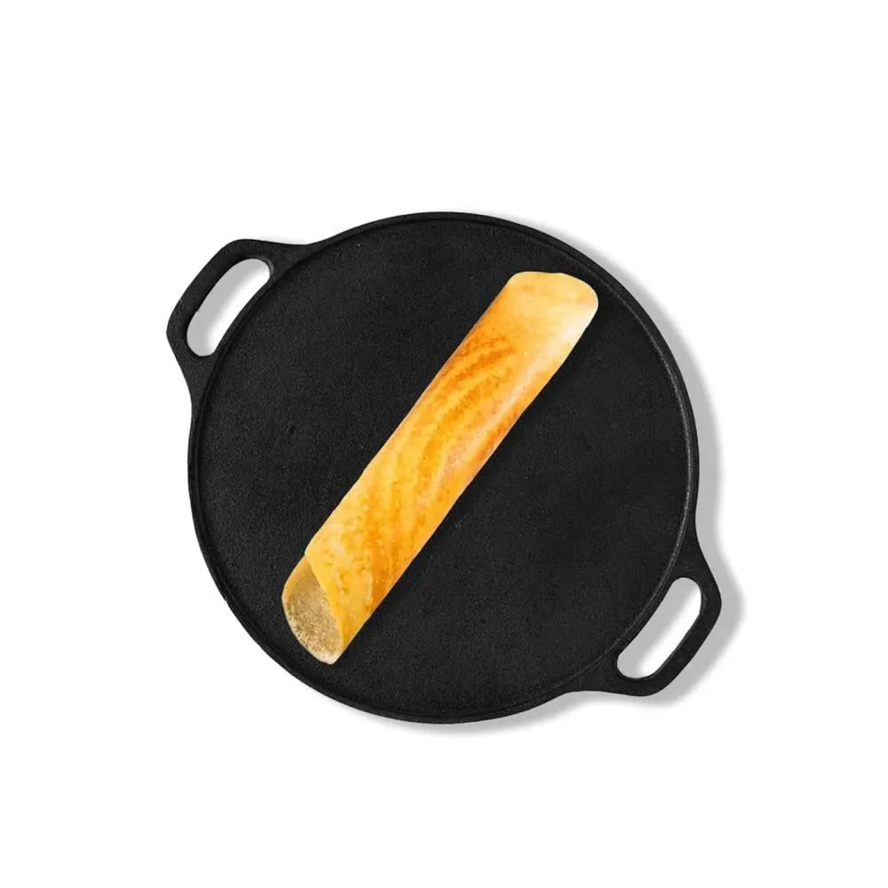 The Indus Valley Pre-Seasoned Cast Iron Tawa for Roti/Chapathi | 25 cm/10 inch, 1.7kg | Induction Friendly | Naturally Nonstick, 100% Pure & Toxin-Free, No Chemical Coating