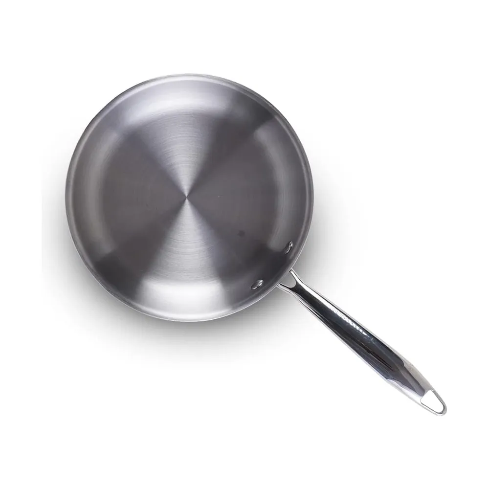 The Indus Valley Triply Stainless Steel Fry Pan | Small, 22cm/8.7 inch, 1.5Ltr, 0.9kg | Induction Friendly | Nonstick 3-Layer Body, 100% Pure & Toxin-Free, No Chemical Coating