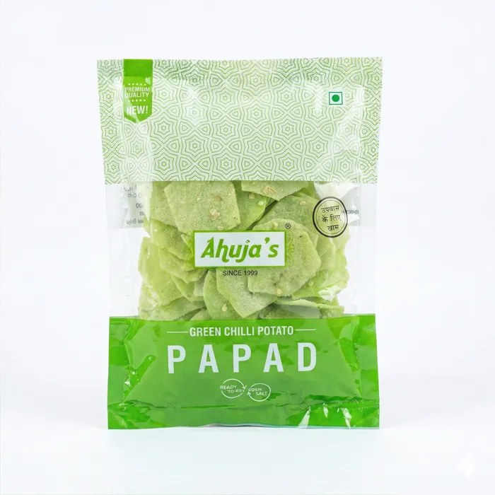 Ahujas green chilli potato papad 100g