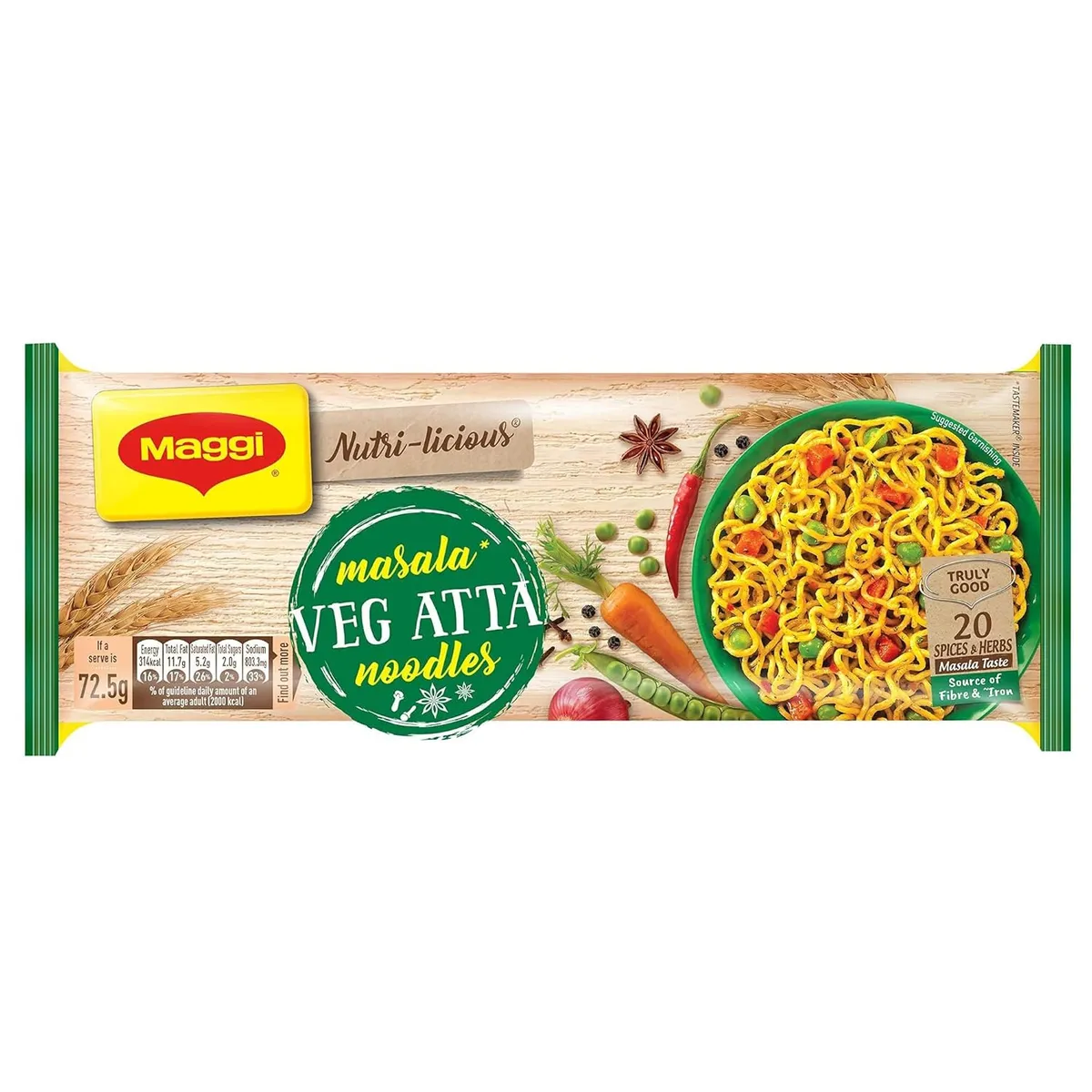 Maggi atta noodles 290g + spoon free