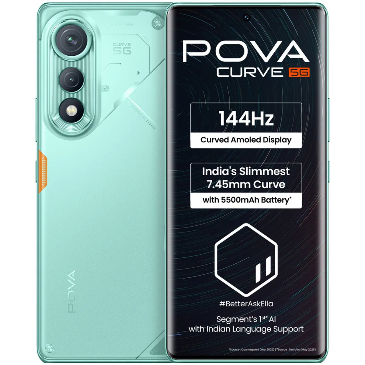 Tecno Pova Curve 5G (Neon Cyan, 6/128 GB)