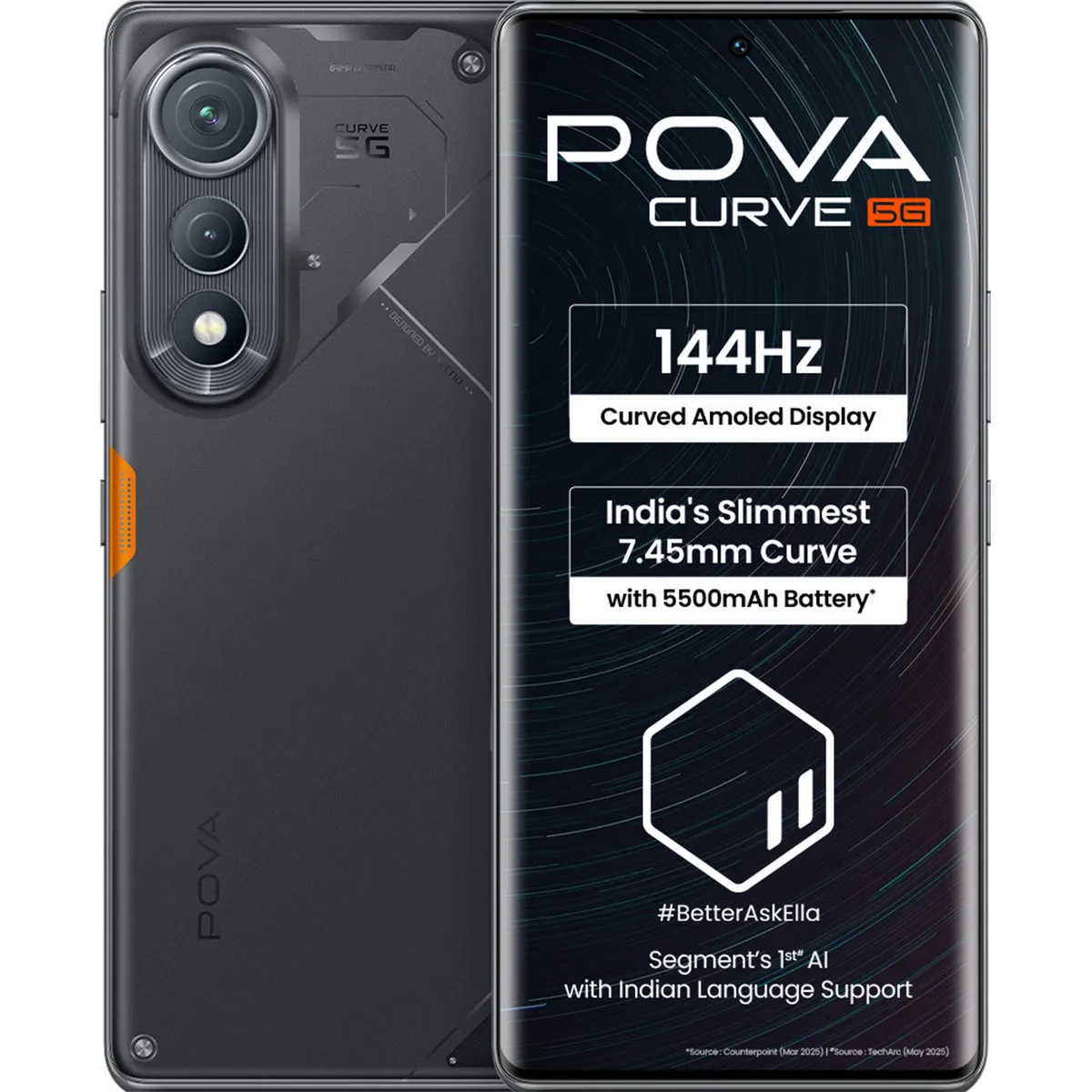 Tecno Pova Curve 5G (Geek Black, 8/128 GB)