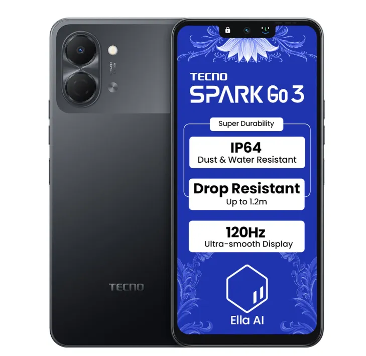Tecno Spark Go 3 (Ink Black, 64 GB) (4 GB RAM)