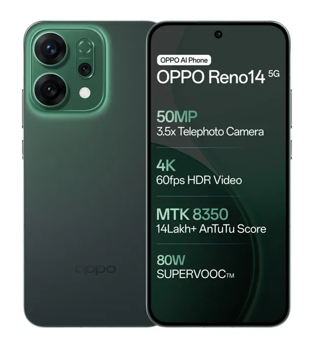 OPPO Reno 14 5G (Forest Green, 12GB + 512GB)