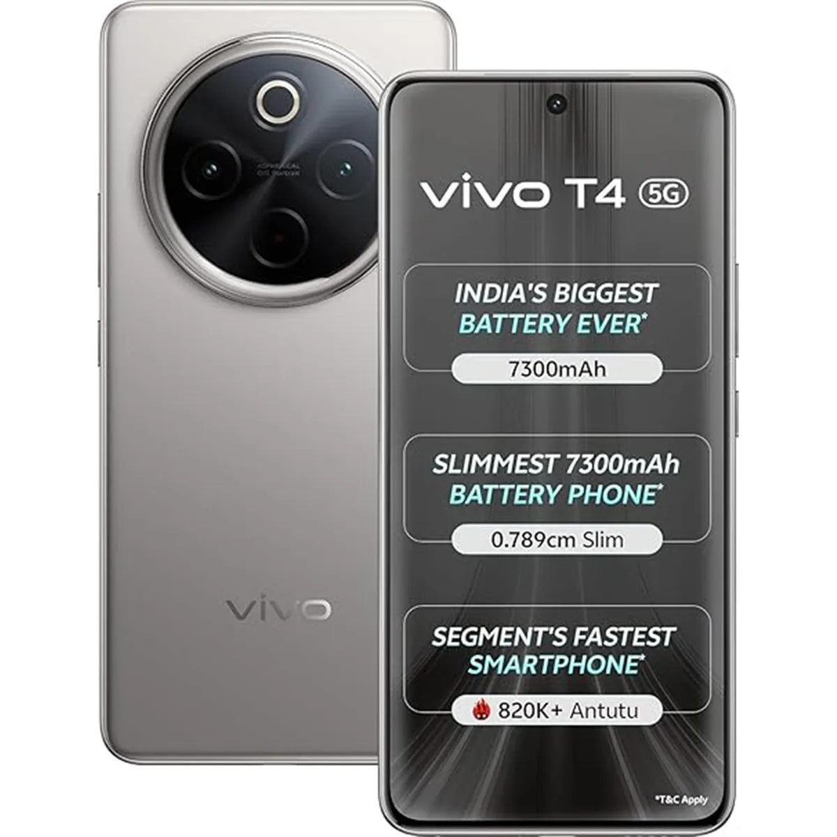 Vivo T4 5G (Phantom Grey, 8GB + 256 GB)