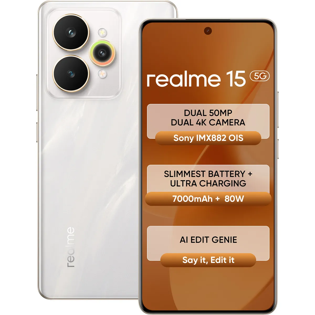Realme 15 5G (Flowing Silver, 8GB + 256GB)