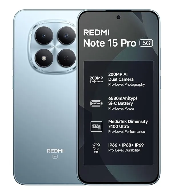 REDMI Note 15 Pro 5G (Mirage Blue, 8GB RAM, 256GB Storage)