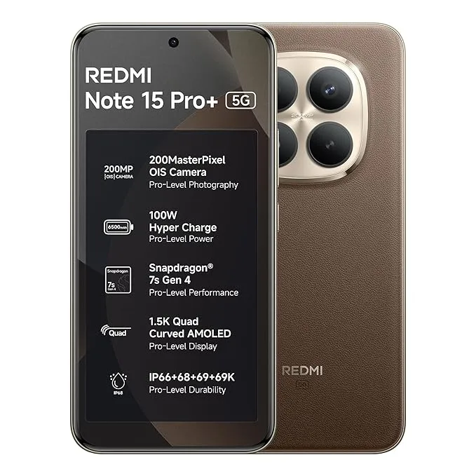 REDMI Note 15 Pro+ 5G (Coffee Mocha, 8GB RAM, 256GB Storage)