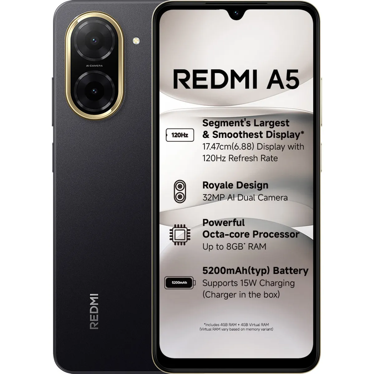 Redmi A5 (3GB + 64GB, Black)
