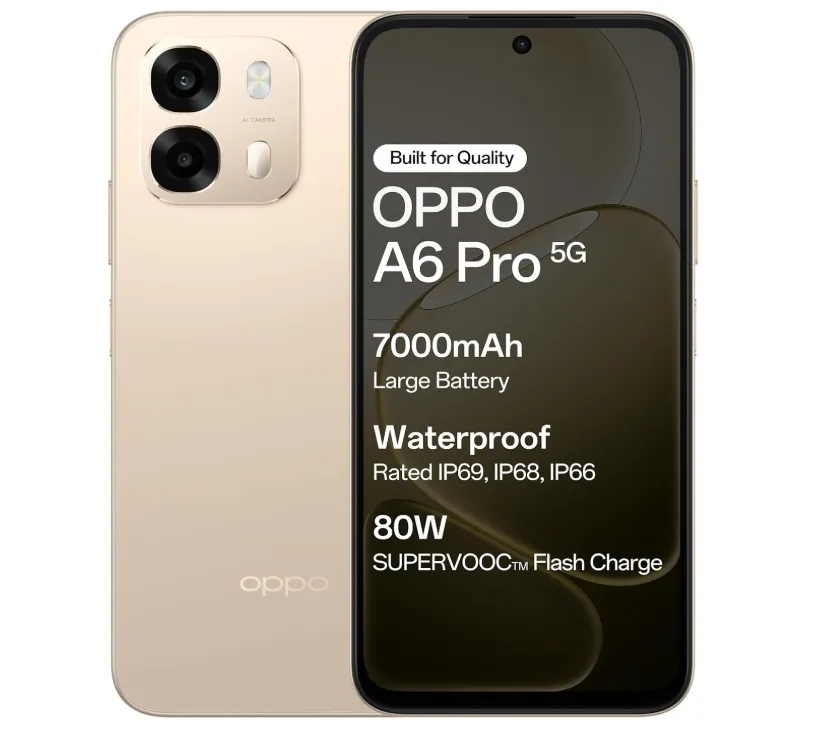 OPPO A6 PRO 5G (Aurora Gold, 8GB RAM, 128GB Storage)