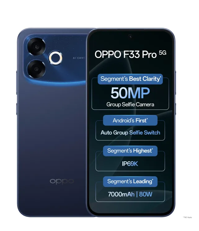 Oppo F33 Pro 5G(Starry Blue, 8GB RAM/128GB)