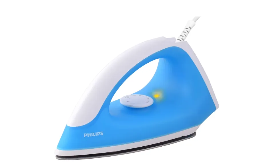 PHILIPS 750 Watt Irons Soleplate Linished (Aluminium) 1.6m Cord Blue (GC090/20)