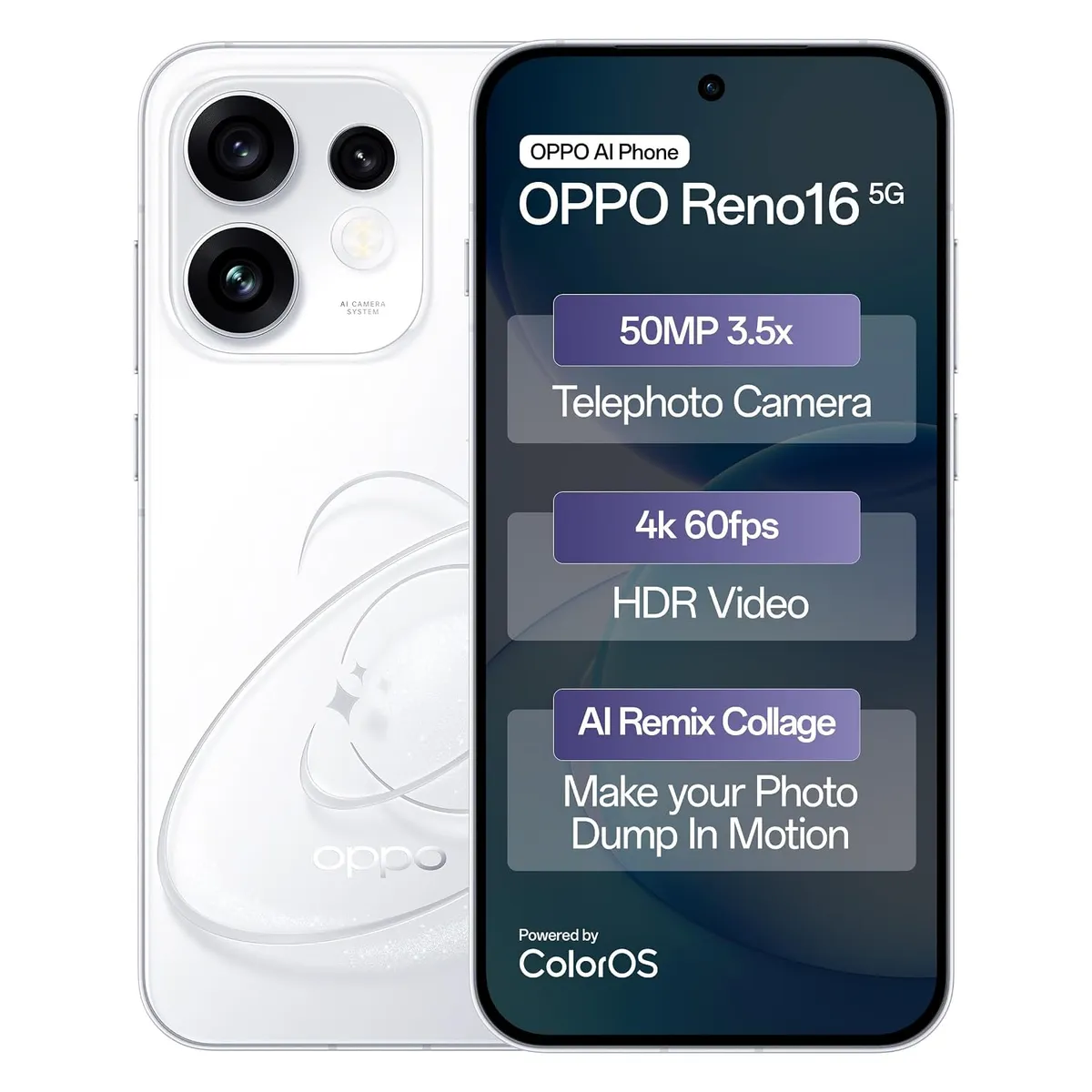OPPO Reno16 5G (Starry White, 256 GB) (8 GB RAM)