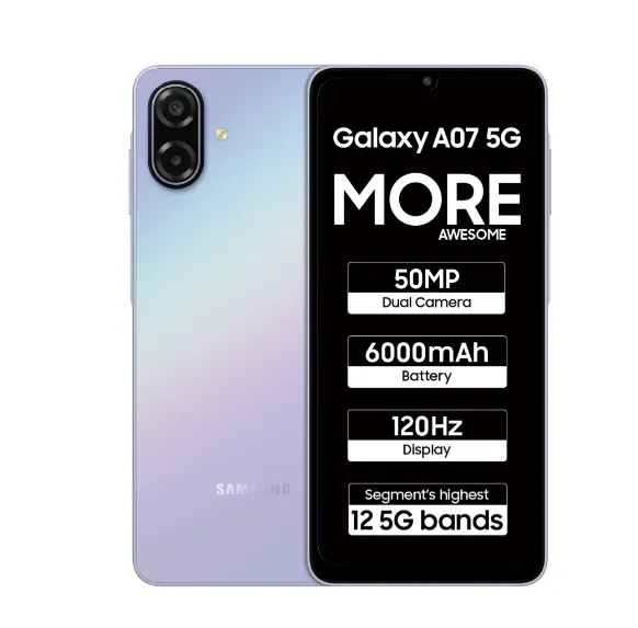 Samsung Galaxy A07 5G (Light Violet, 128 GB) (6 GB RAM)
