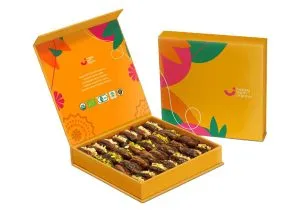 Yellow Stuffed Date Gift Box - Vibrant Bliss Sunshine - Organic
